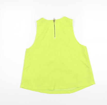 AX Paris Womens Green Polyester Basic T-Shirt Size 12 Round Neck