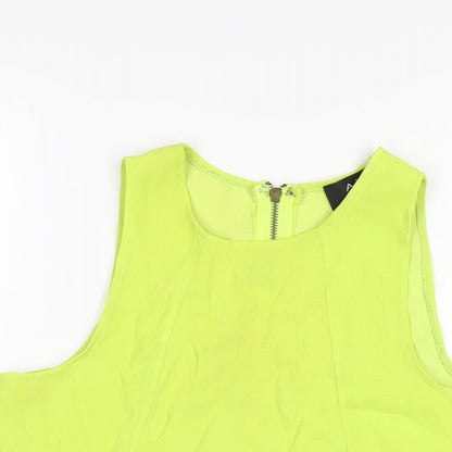 AX Paris Womens Green Polyester Basic T-Shirt Size 12 Round Neck