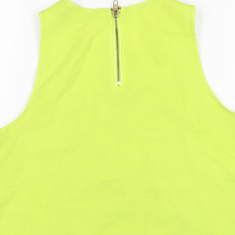 AX Paris Womens Green Polyester Basic T-Shirt Size 12 Round Neck