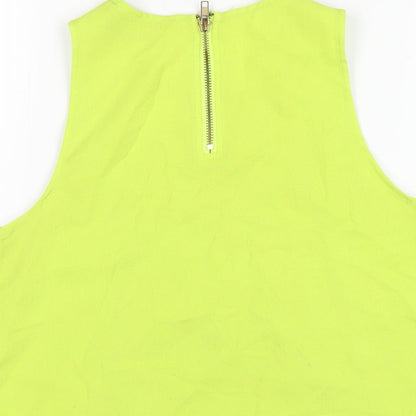 AX Paris Womens Green Polyester Basic T-Shirt Size 12 Round Neck