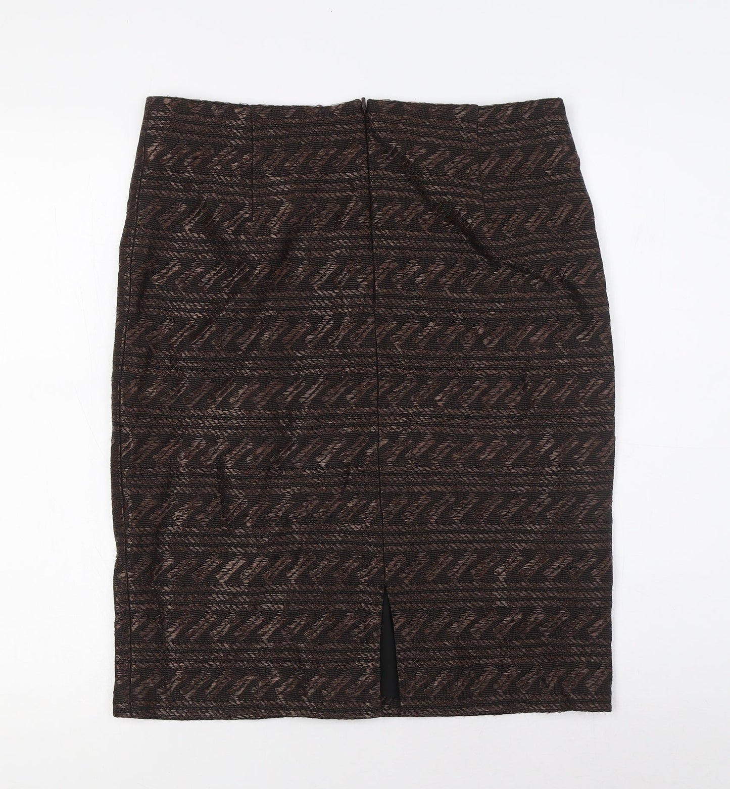 Peruvian Connection Womens Black Cotton Straight & Pencil Skirt Size 12 Zip
