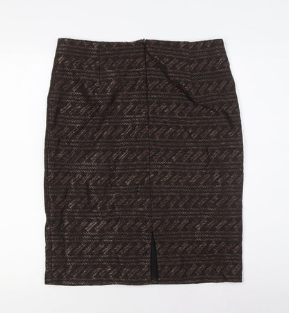 Peruvian Connection Womens Black Cotton Straight & Pencil Skirt Size 12 Zip