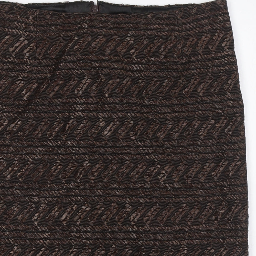 Peruvian Connection Womens Black Cotton Straight & Pencil Skirt Size 12 Zip