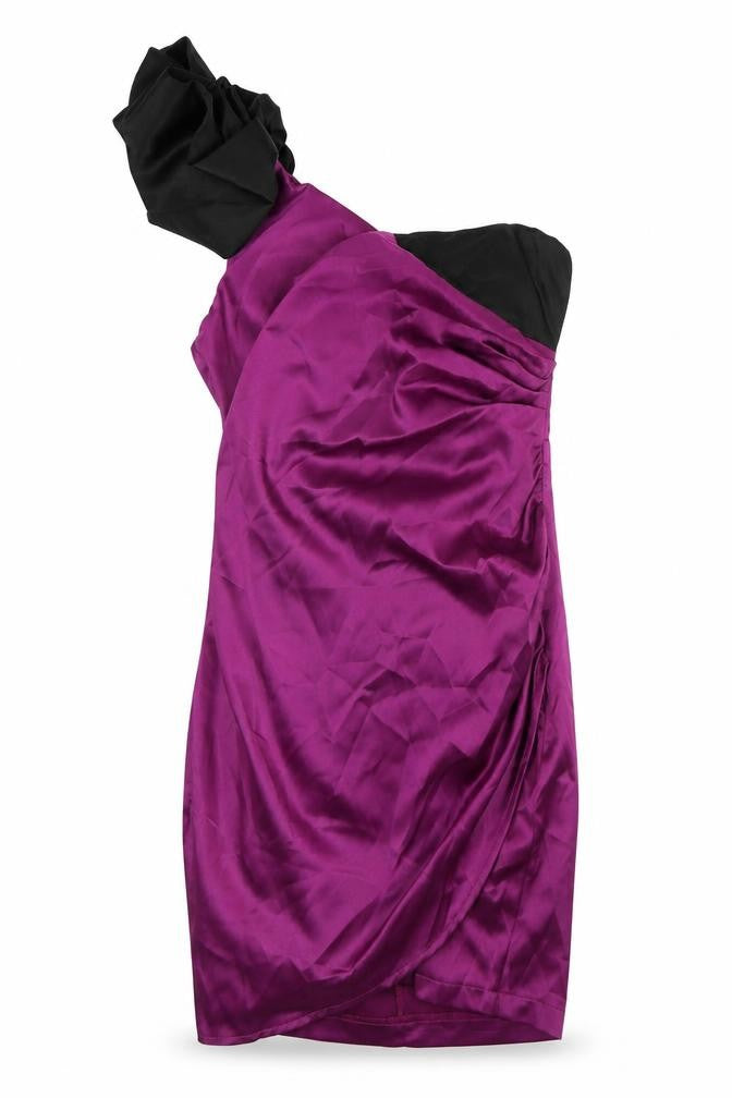 AX Womens Purple Polyester Bodycon Size 8 One Shoulder Zip