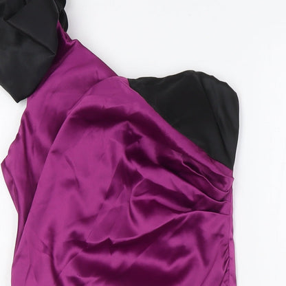 AX Womens Purple Polyester Bodycon Size 8 One Shoulder Zip
