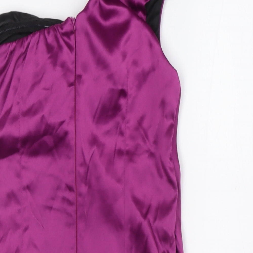 AX Womens Purple Polyester Bodycon Size 8 One Shoulder Zip