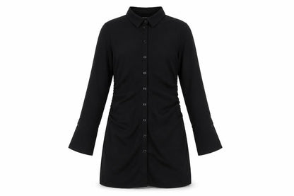 ASOS Womens Black Polyester A-Line Size 12 Collared Button