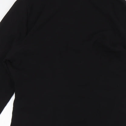 ASOS Womens Black Polyester A-Line Size 12 Collared Button