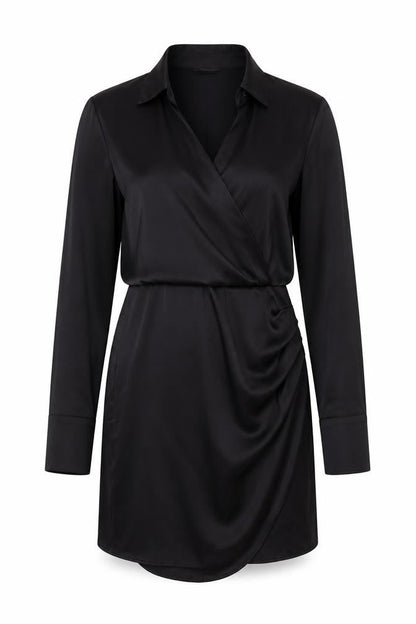 Stradivarius Womens Black Polyester A-Line Size L V-Neck Zip