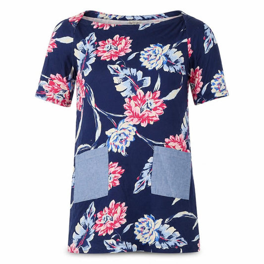 Gap Womens Multicoloured Floral Cotton A-Line Size M Boat Neck - Pockets