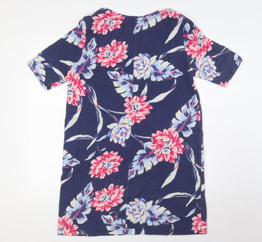 Gap Womens Multicoloured Floral Cotton A-Line Size M Boat Neck - Pockets