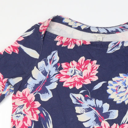 Gap Womens Multicoloured Floral Cotton A-Line Size M Boat Neck - Pockets