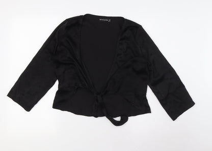 Womens UK Size 10 PRETTYLITTLETHING Black Basic Blouse