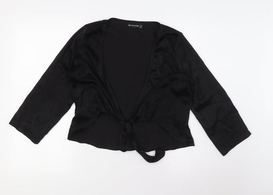 Womens UK Size 10 PRETTYLITTLETHING Black Basic Blouse