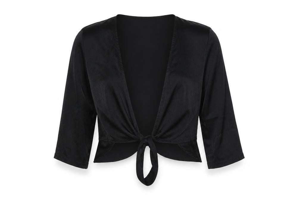 Womens UK Size 10 PRETTYLITTLETHING Black Basic Blouse