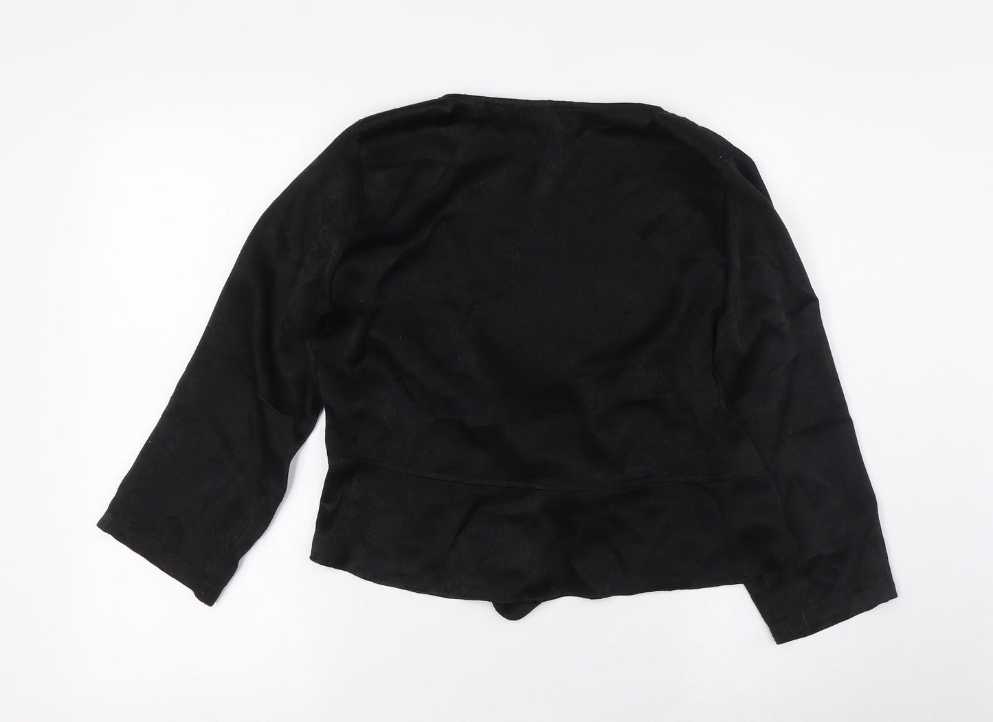 Womens UK Size 10 PRETTYLITTLETHING Black Basic Blouse