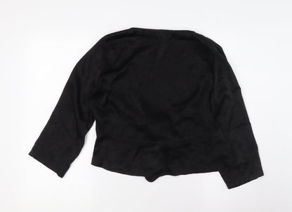 Womens UK Size 10 PRETTYLITTLETHING Black Basic Blouse