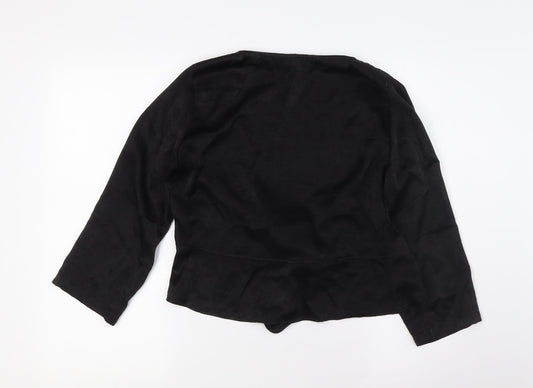 Womens UK Size 10 PRETTYLITTLETHING Black Basic Blouse