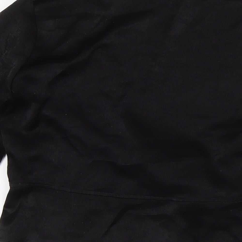 Womens UK Size 10 PRETTYLITTLETHING Black Basic Blouse