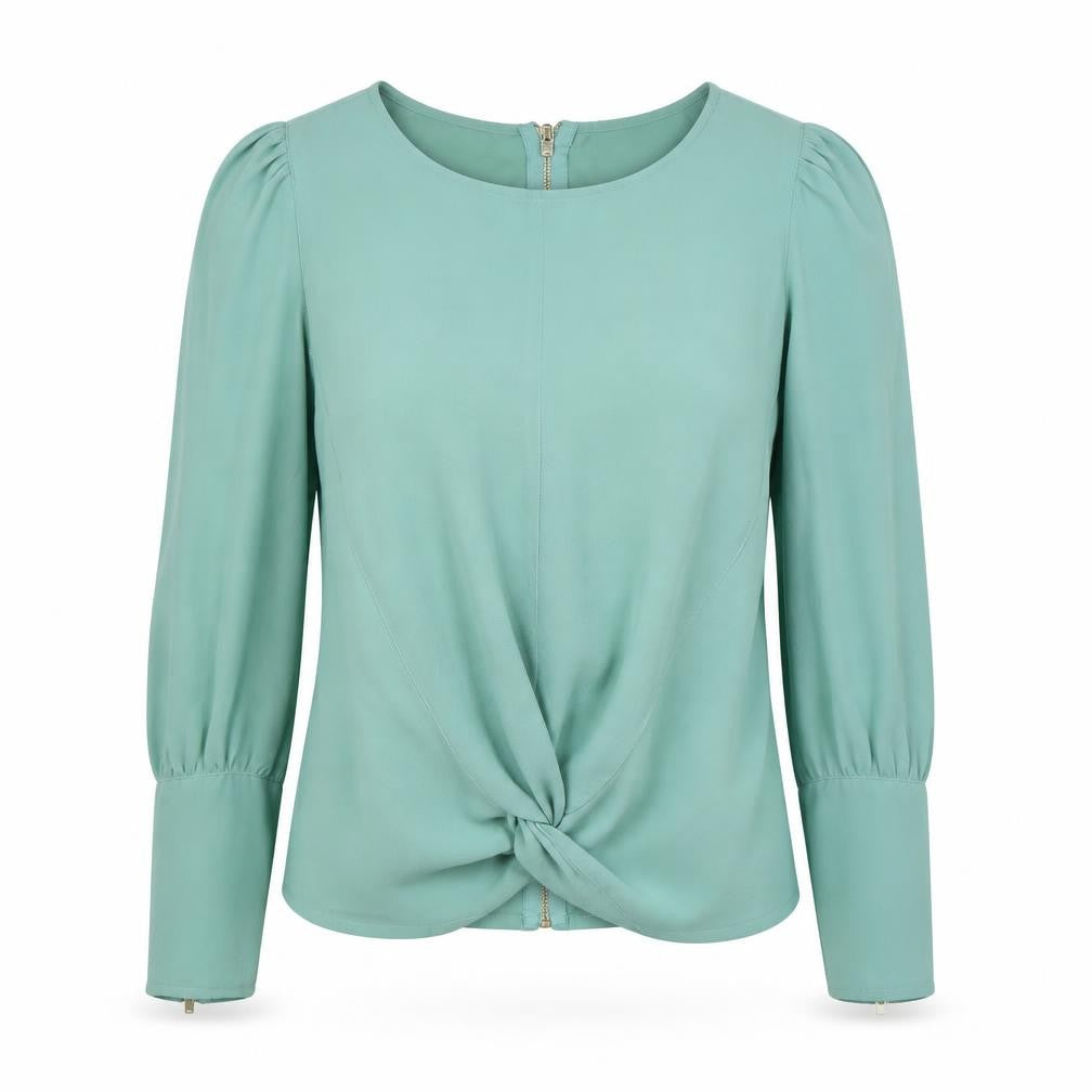 Womens UK Size 8 Topshop Green Basic Blouse