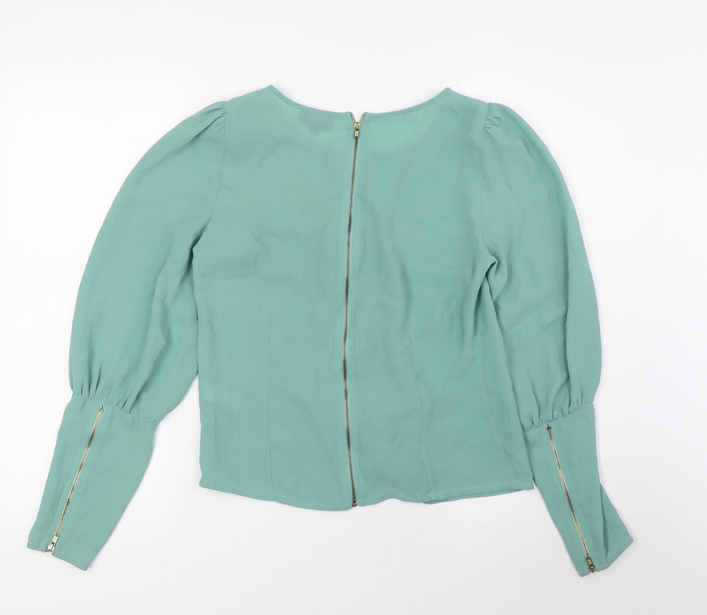 Womens UK Size 8 Topshop Green Basic Blouse