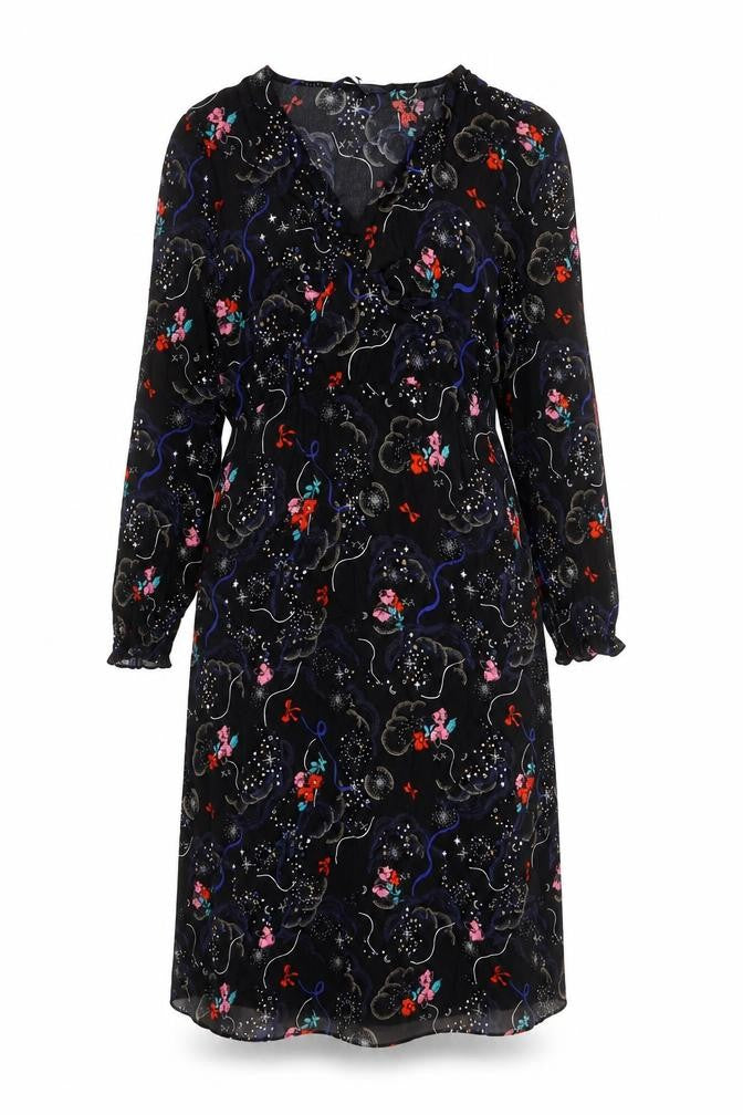 Marks and Spencer Womens Multicoloured Viscose A-Line Size 6 Round Neck Zip