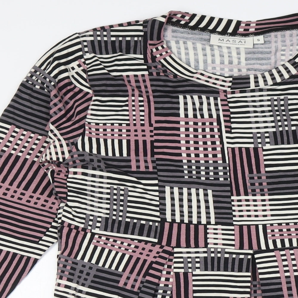 Masai Womens Multicoloured Polyester A-Line Size S Boat Neck