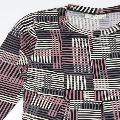 Masai Womens Multicoloured Polyester A-Line Size S Boat Neck