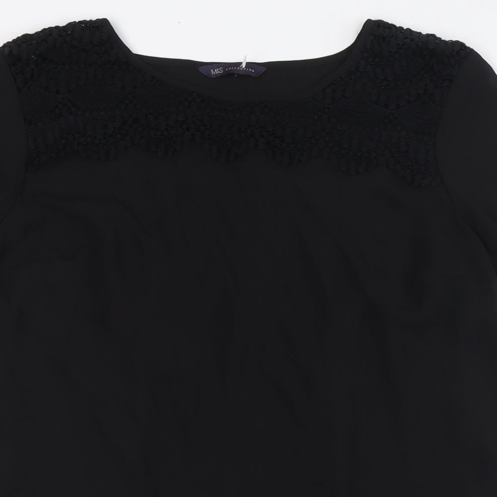 Womens UK Size 8 Marks and Spencer Black Basic Blouse