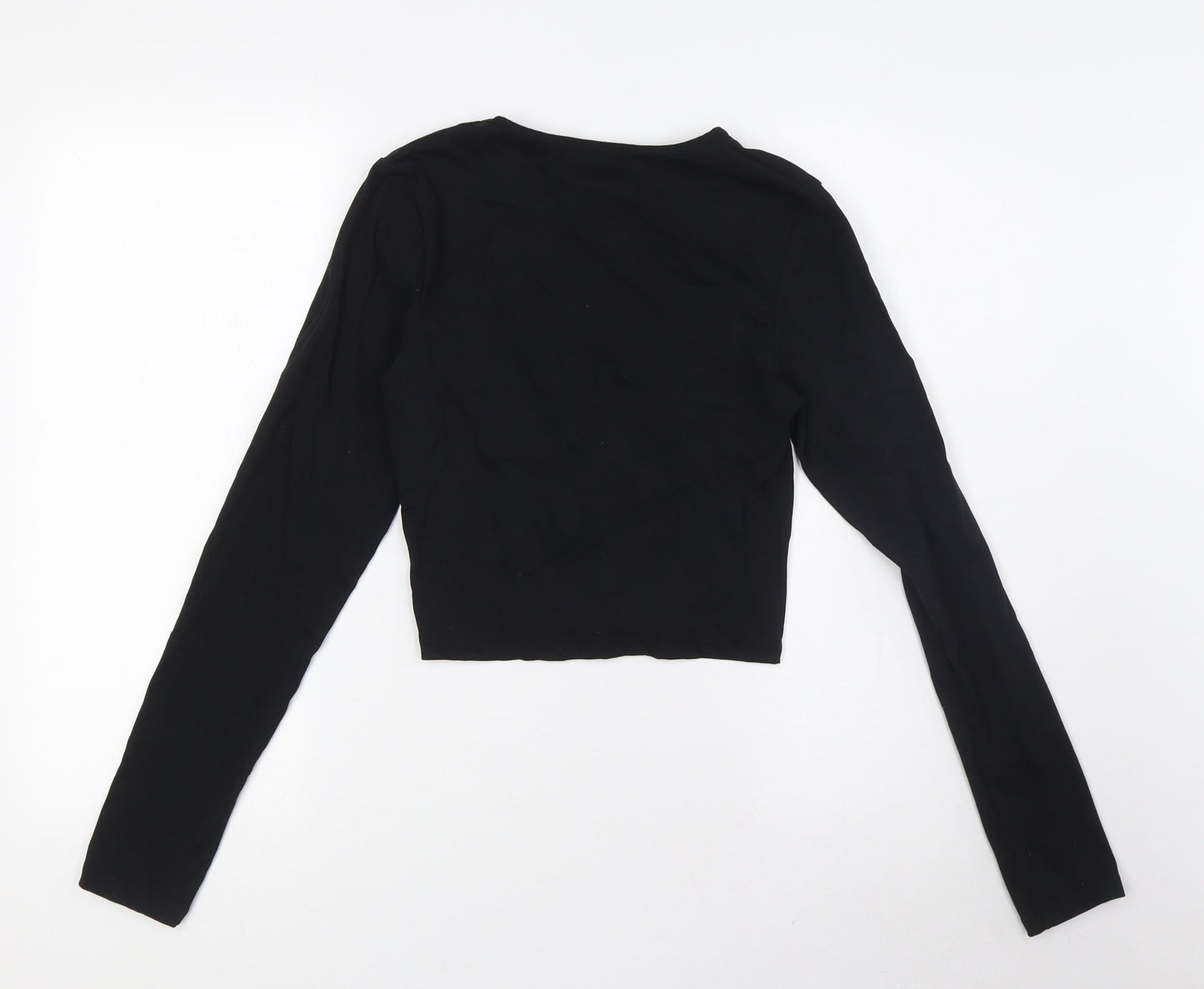 Womens UK Size 12 PRETTYLITTLETHING Black Basic Blouse