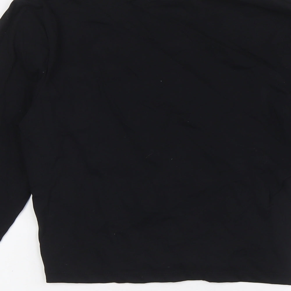 Womens UK Size 12 PRETTYLITTLETHING Black Basic Blouse