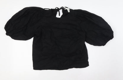 Womens UK Size S H&M Black Basic Blouse