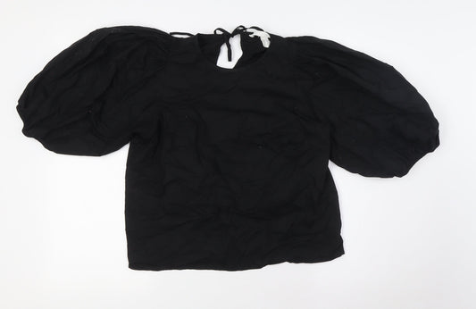 Womens UK Size S H&M Black Basic Blouse