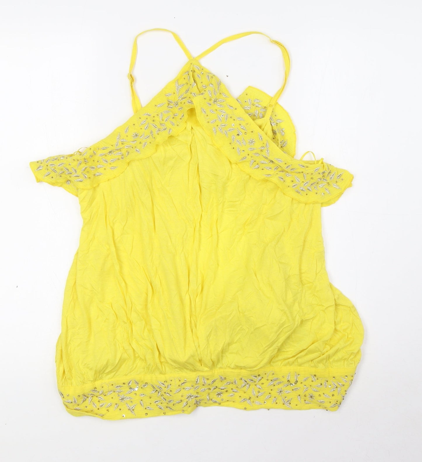 Womens UK Size 18 NEXT Yellow Basic Blouse