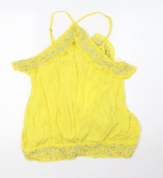 Womens UK Size 18 NEXT Yellow Basic Blouse