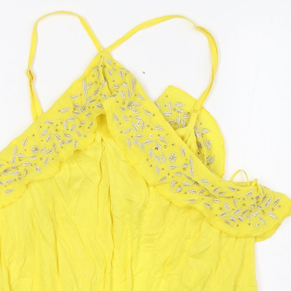 Womens UK Size 18 NEXT Yellow Basic Blouse