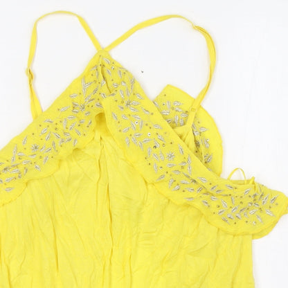 Womens UK Size 18 NEXT Yellow Basic Blouse