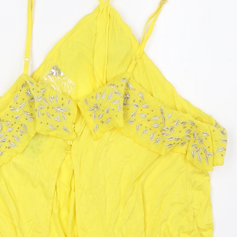 Womens UK Size 18 NEXT Yellow Basic Blouse