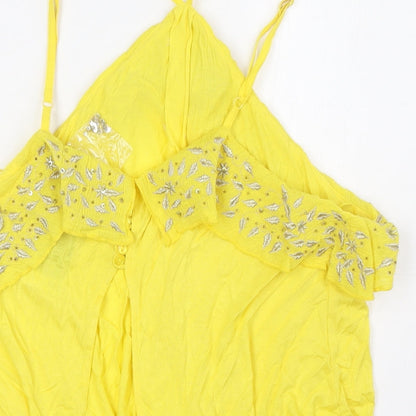 Womens UK Size 18 NEXT Yellow Basic Blouse
