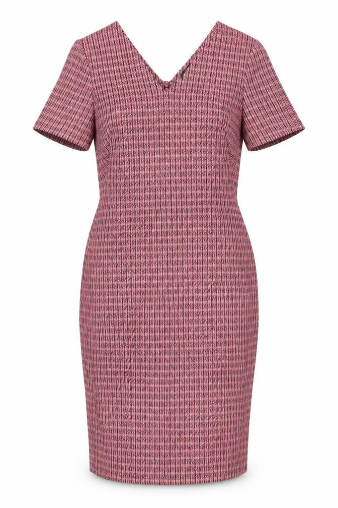 Marks and Spencer Womens Multicoloured Polyester Pencil Dress Size 14 V-Neck Zip