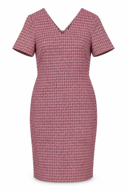 Marks and Spencer Womens Multicoloured Polyester Pencil Dress Size 14 V-Neck Zip
