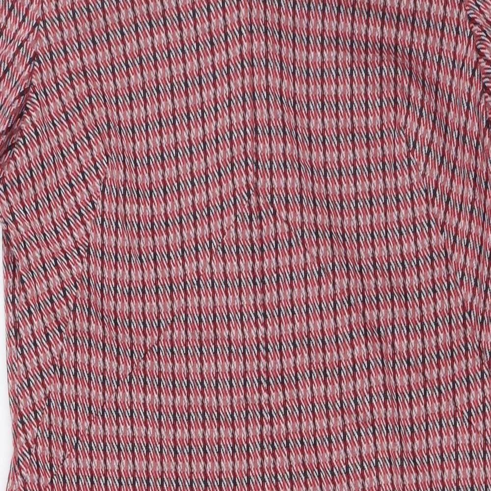 Marks and Spencer Womens Multicoloured Polyester Pencil Dress Size 14 V-Neck Zip