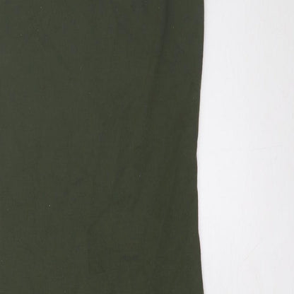 Zara Womens Green Polyester Pencil Dress Size S Scoop Neck