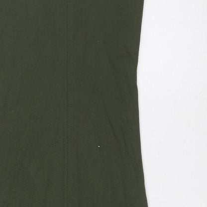 Zara Womens Green Polyester Pencil Dress Size S Scoop Neck
