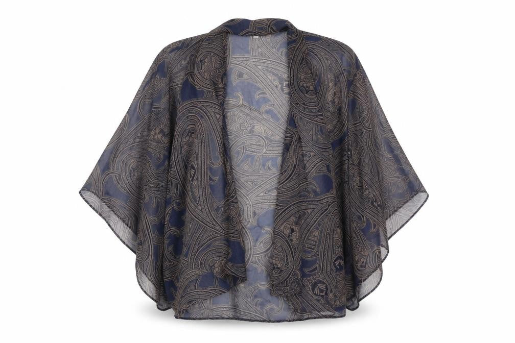 Womens UK Size 12 Per Una Blue Kimono Blouse