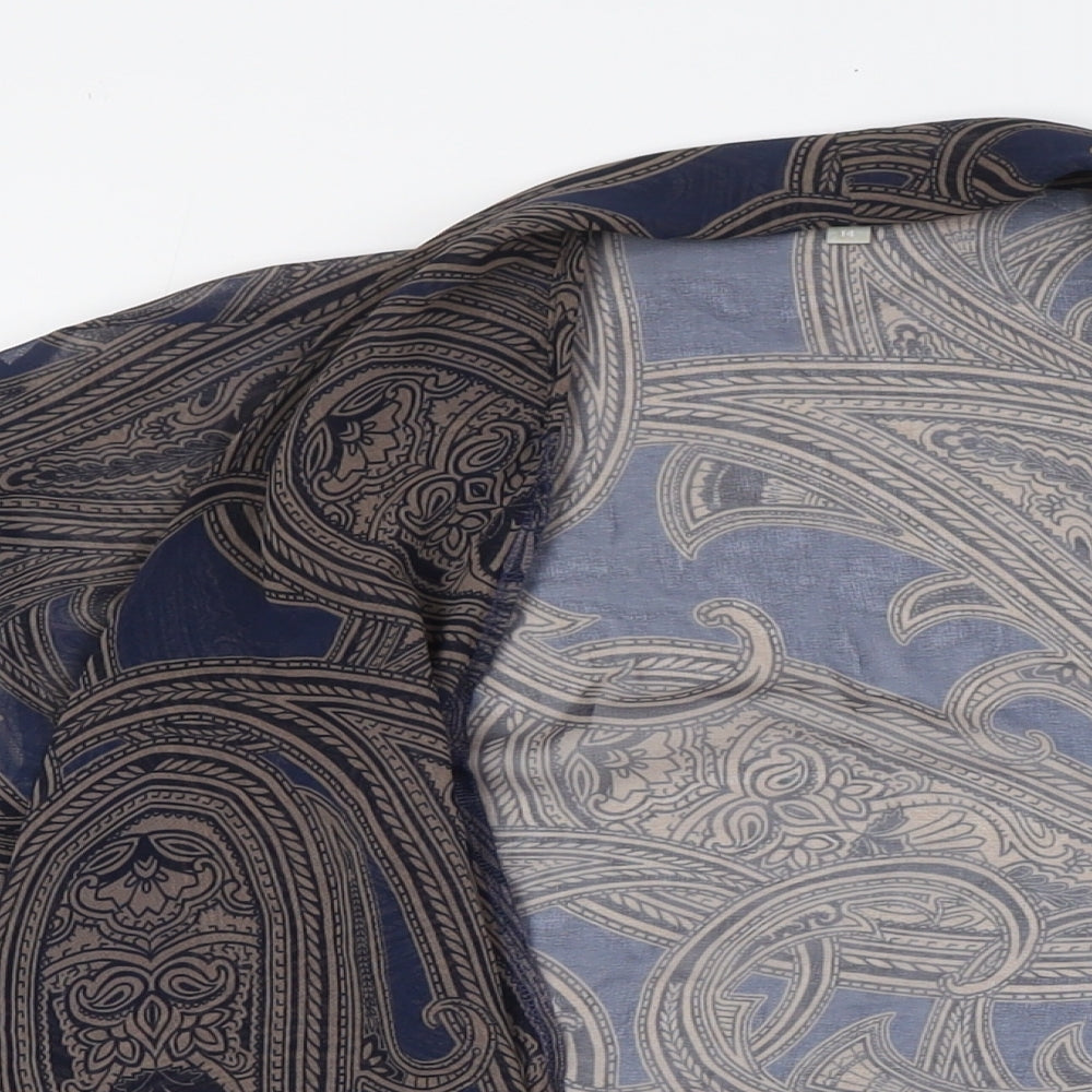 Womens UK Size 12 Per Una Blue Kimono Blouse