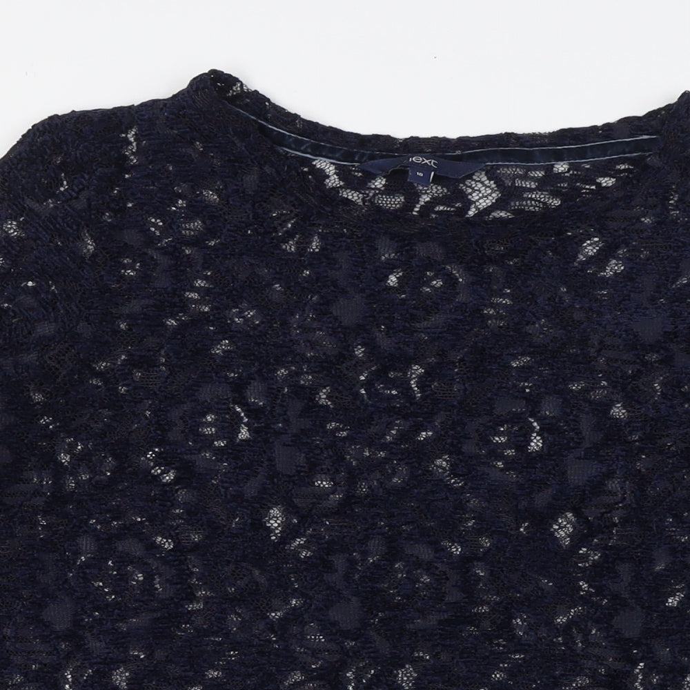 Womens UK Size 10 NEXT Blue Basic Blouse