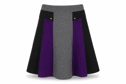 Collection John Lewis Womens Multicoloured Wool A-Line Skirt Size 12 Tie