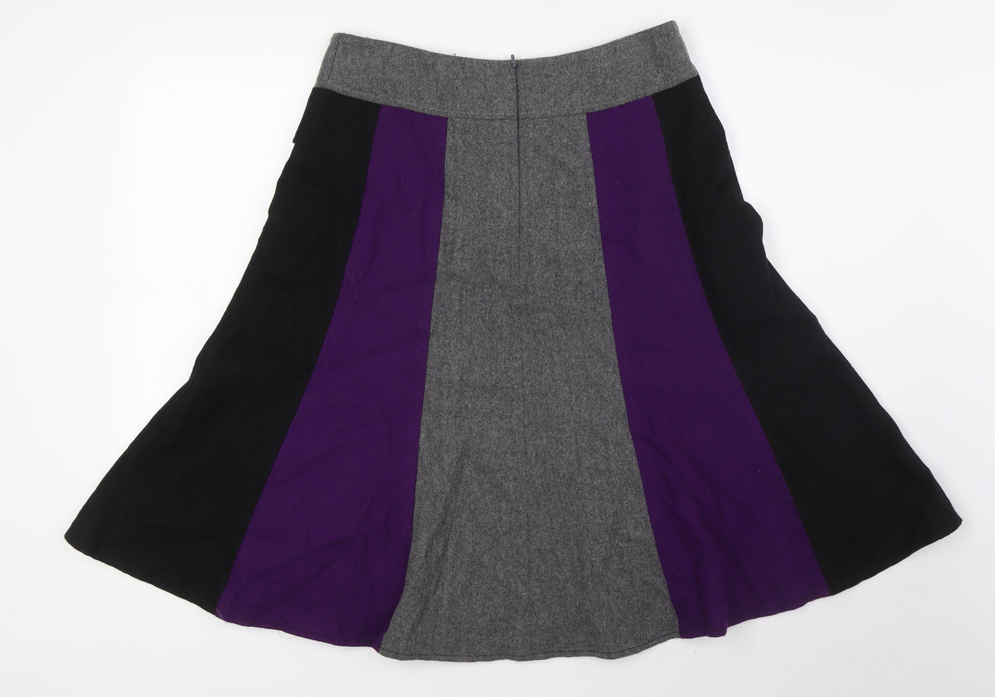 Collection John Lewis Womens Multicoloured Wool A-Line Skirt Size 12 Tie
