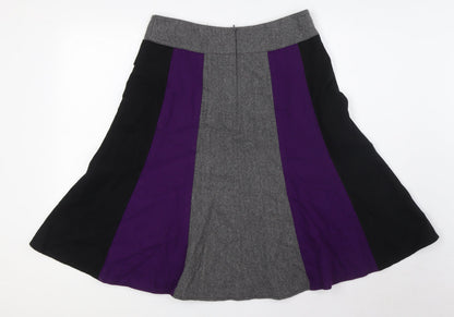 Collection John Lewis Womens Multicoloured Wool A-Line Skirt Size 12 Tie
